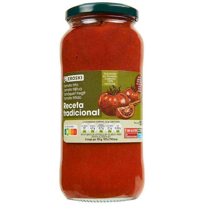 Eroski Tomate frito c/ aceite de oliva tradicional EROSKI frasco 550 g