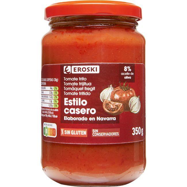 Eroski Tomate frito casero con aceite de oliva EROSKI frasco 350 g