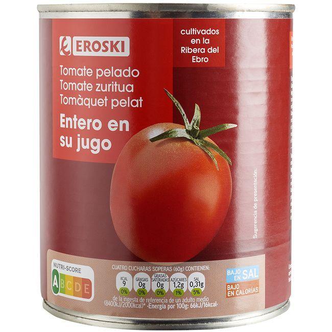 Eroski Tomate natural entero pelado EROSKI lata 780 g