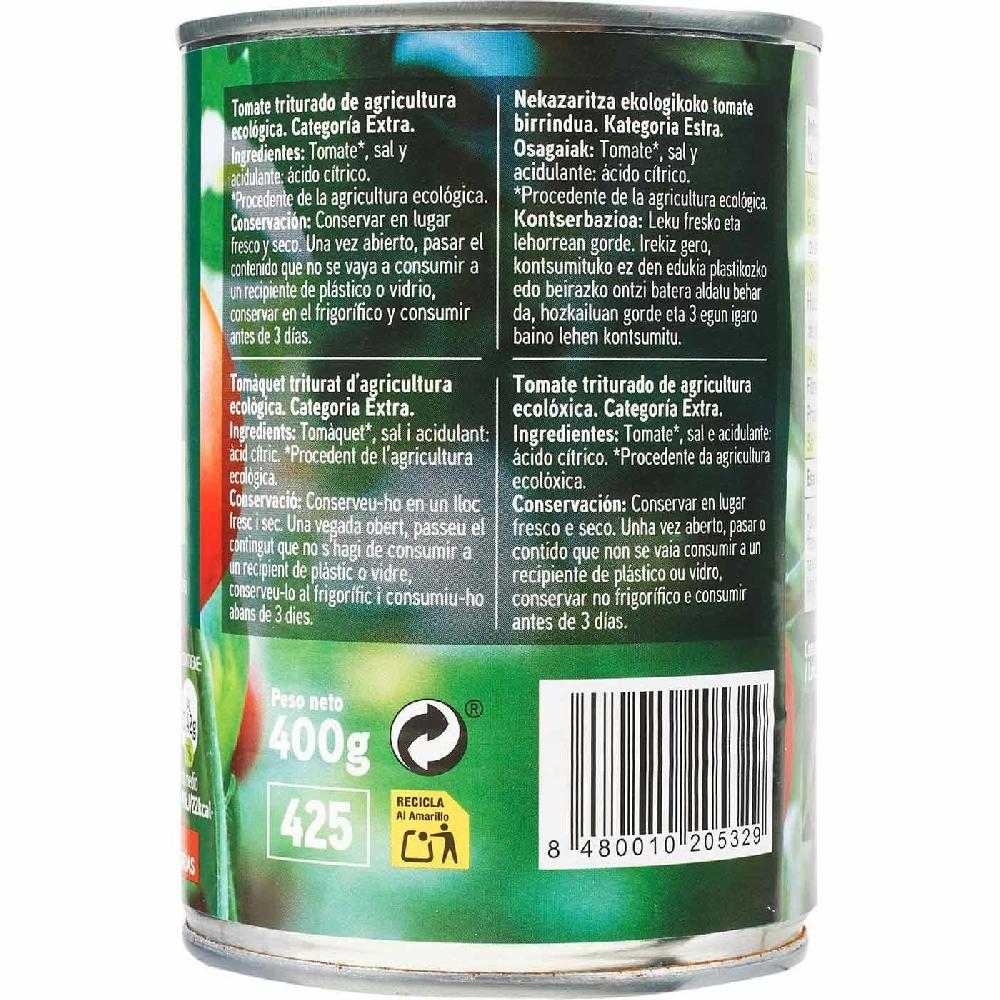 Eroski Tomate Triturado Ecológico EROSKI Lata 400 G
