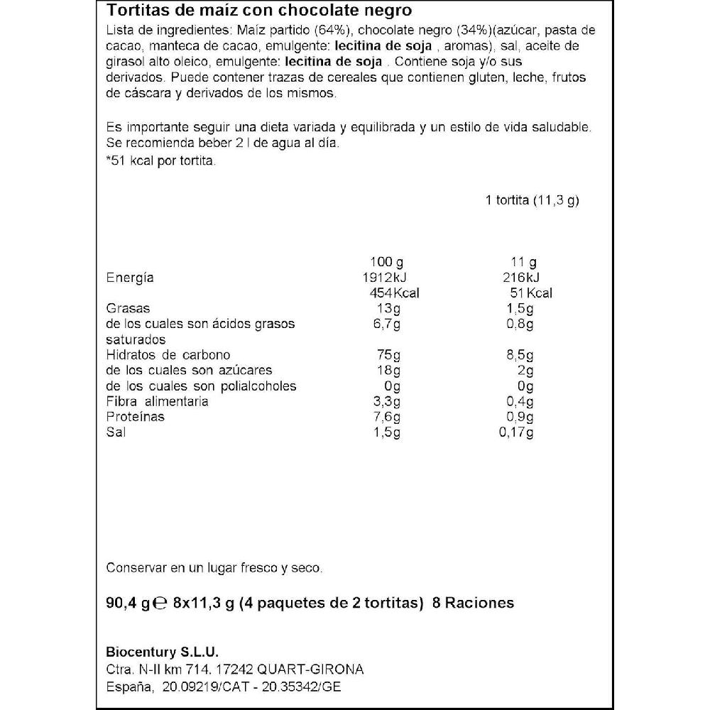 Eroski Tortitas De Maíz Con Chocolate NACKIS Paquete 90 40 G