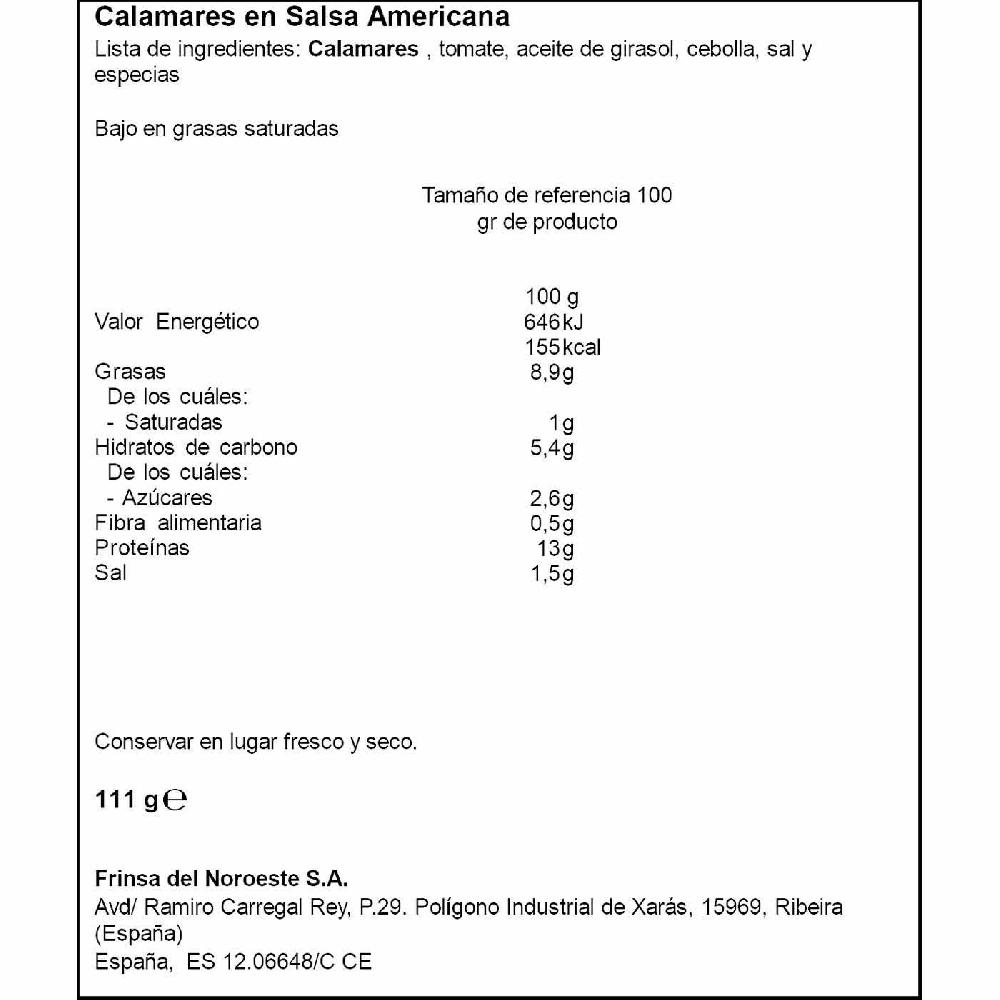 Eroski Trozos Pota En Salsa Americana RIBEIRA Lata 111 G