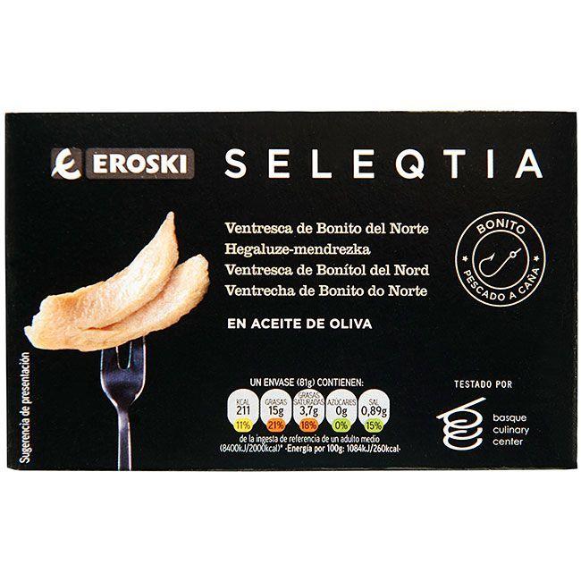 Eroski Ventresca de bonito en a. de oliva EROSKI SELEQTIA lata 111 g