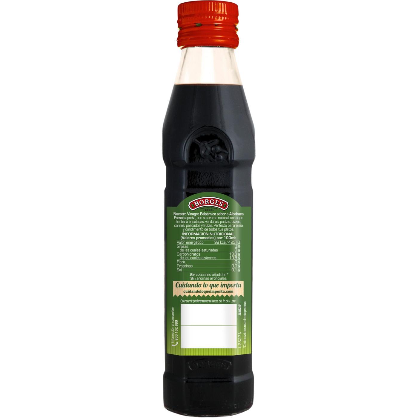 Eroski Vinagre Balsamico De Módena Albahaca BORGES Botella 250 Ml
