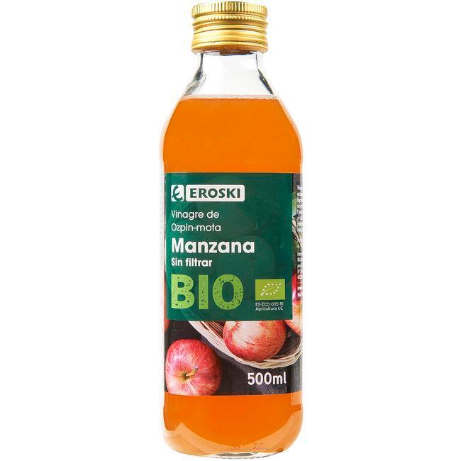 Eroski Vinagre de manzana bio sin filtrar EROSKI botella 50 cl