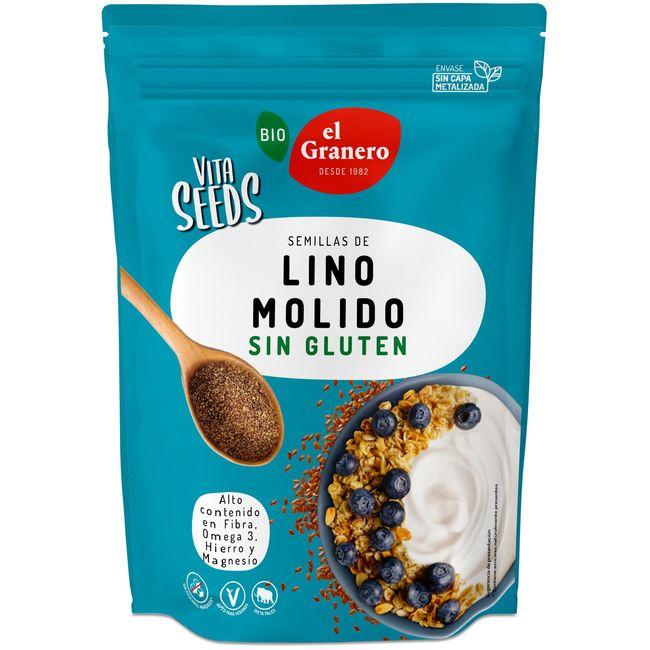 Eroski Vitaseeds semillas de lino molido bio EL GRANERO bolsa 300 g