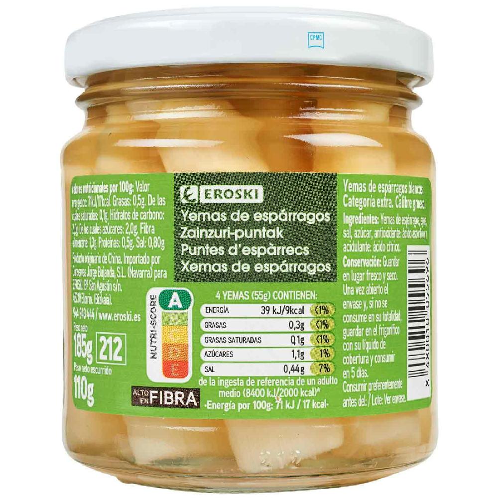 Eroski Yema de espárrago grueso EROSKI frasco 110 g