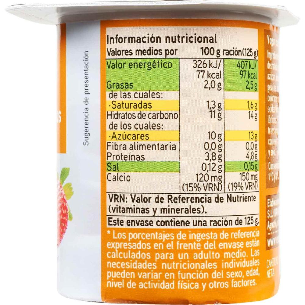 Eroski Yogur Con Fresas-albaricoque-pera-mora EROSKI Pack 8x125 G