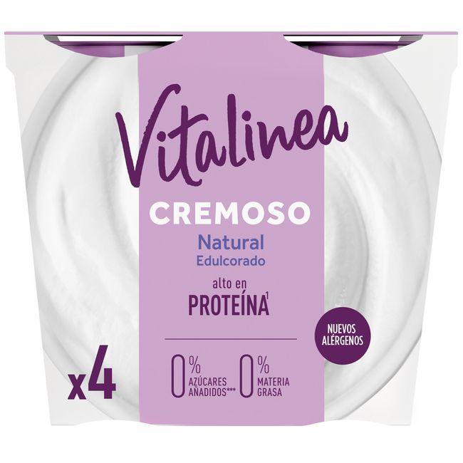 Eroski Yogur Desnat. Natural Edulcorado DANONE VITALINEA Pack 4x120 G