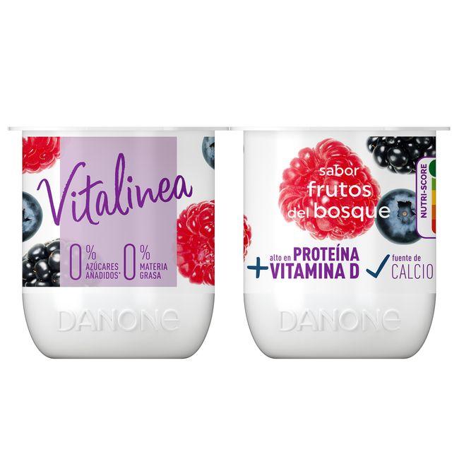 Eroski Yogur Desnatado Frutas Del Bosque DANONE VITALINEA Pack 4x120 G