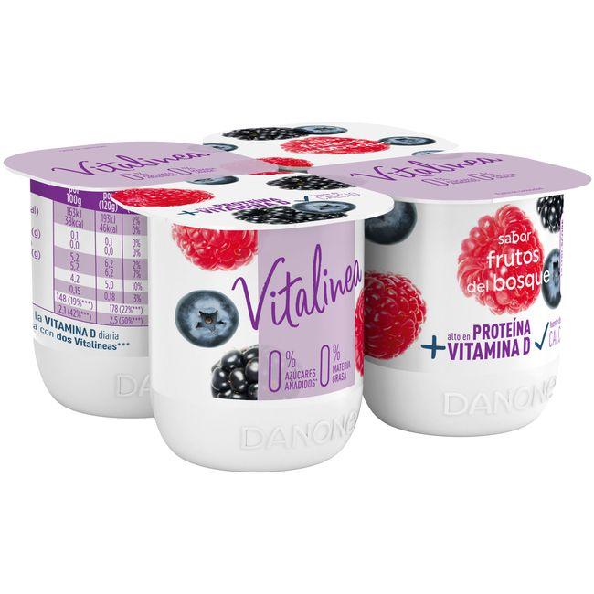Eroski Yogur desnatado frutas del bosque DANONE VITALINEA pack 4x120 g
