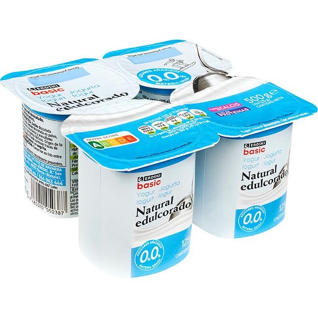 Eroski Yogur Desnatado Natural Edulcorado EROSKI Basic Pack 4x125 G