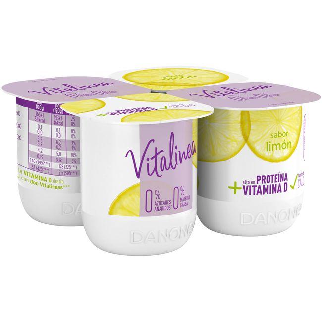 Eroski Yogur Desnatado Sabor Limón DANONE VITALINEA Pack 4x120 G