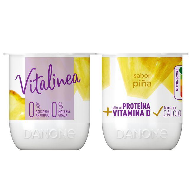Eroski Yogur Desnatado Sabor Piña DANONE VITALINEA Pack 4x120 G