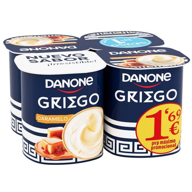 Eroski Yogur griego de caramelo DANONE pack 4x110 g