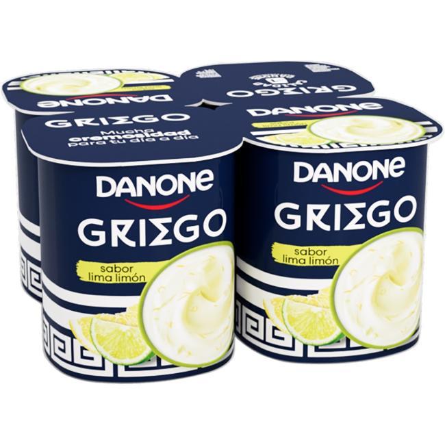 Eroski Yogur griego sabor lima/limón DANONE pack 4x110 g