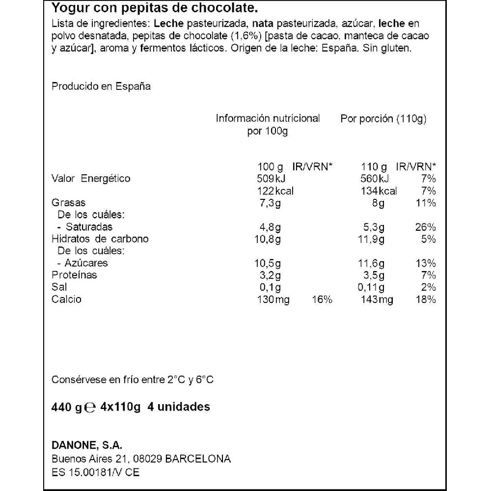 Eroski Yogur Griego Stracciatella DANONE Pack 4x110 G