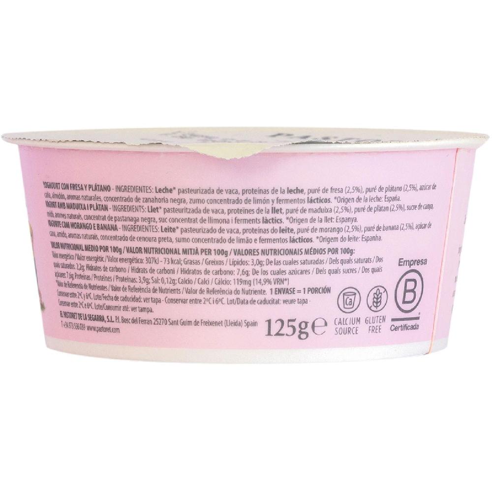 Eroski Yogur Infantil De Fresa&plátano PASTORET Tarrina 125 G