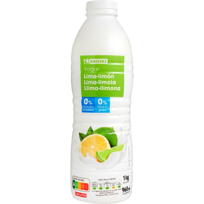 Eroski Yogur líquido 00% lima-limón EROSKI botella 1 litro