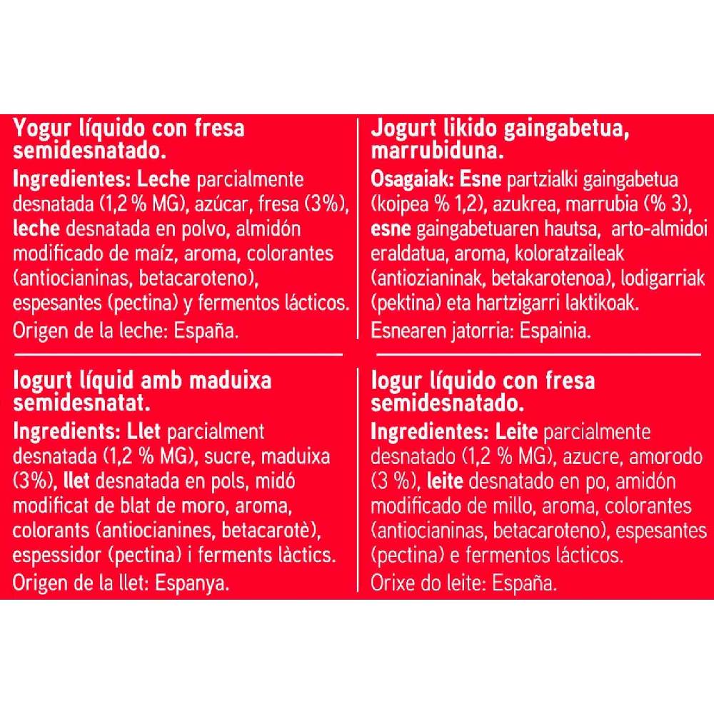 Eroski Yogur Líquido Sabor Fresa EROSKI Botella 1 Litro