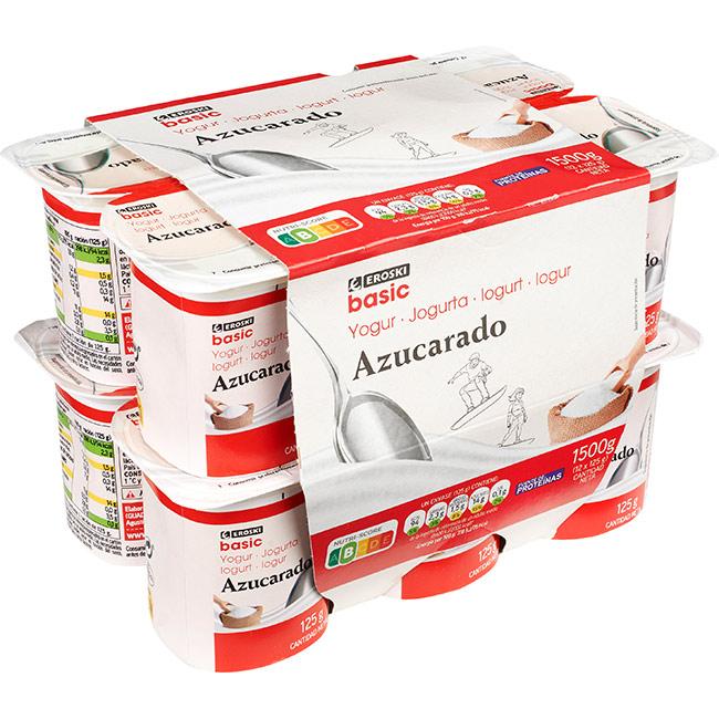 Eroski Yogur Natural Azucarado EROSKI Basic Pack 12x125 G