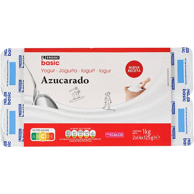Eroski Yogur Natural Azucarado EROSKI BASIC Pack 8x125 G
