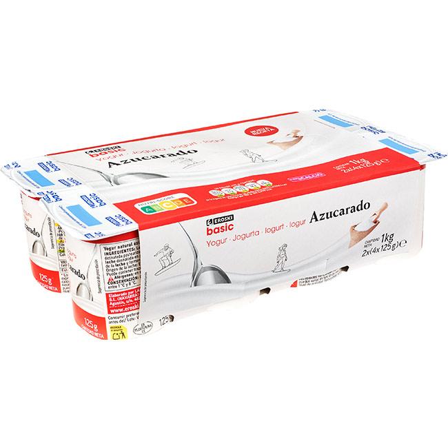 Eroski Yogur natural azucarado EROSKI BASIC pack 8x125 g