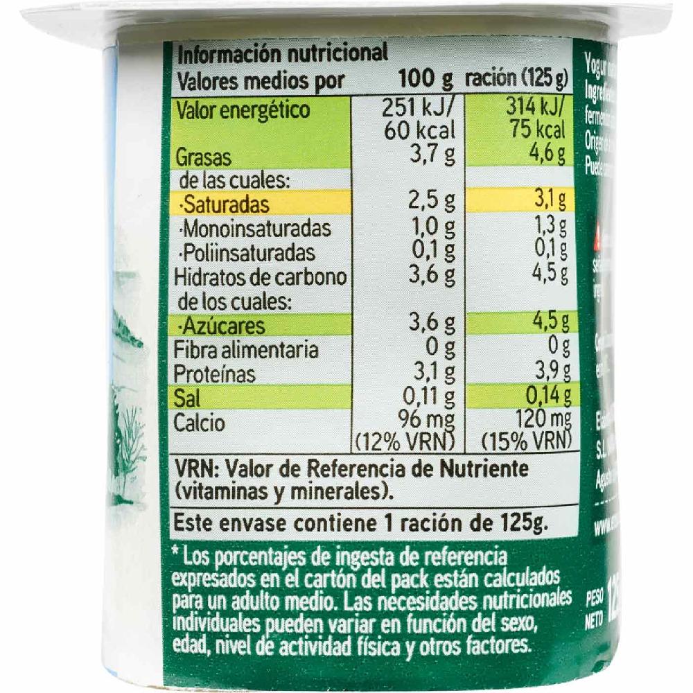 Eroski Yogur Natural País Vasco EROSKI Pack 4x125 G
