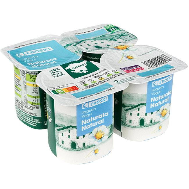 Eroski Yogur natural País Vasco EROSKI pack 4x125 g