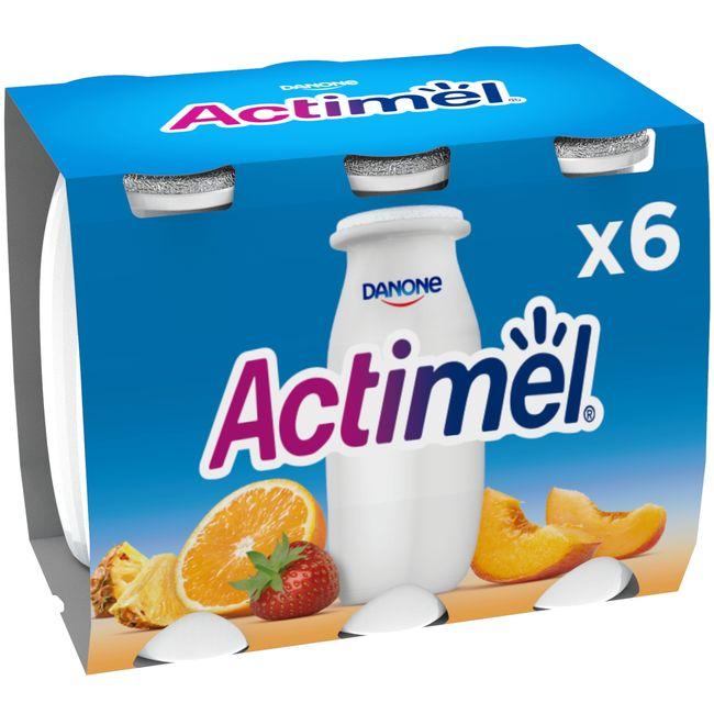 Eroski Yogur para beber multifrutas ACTIMEL pack 6x100 ml
