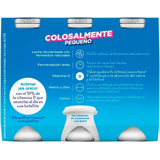 Eroski Yogur Para Beber Sabor Fresa 0% ACTIMEL Pack 6x100 Ml