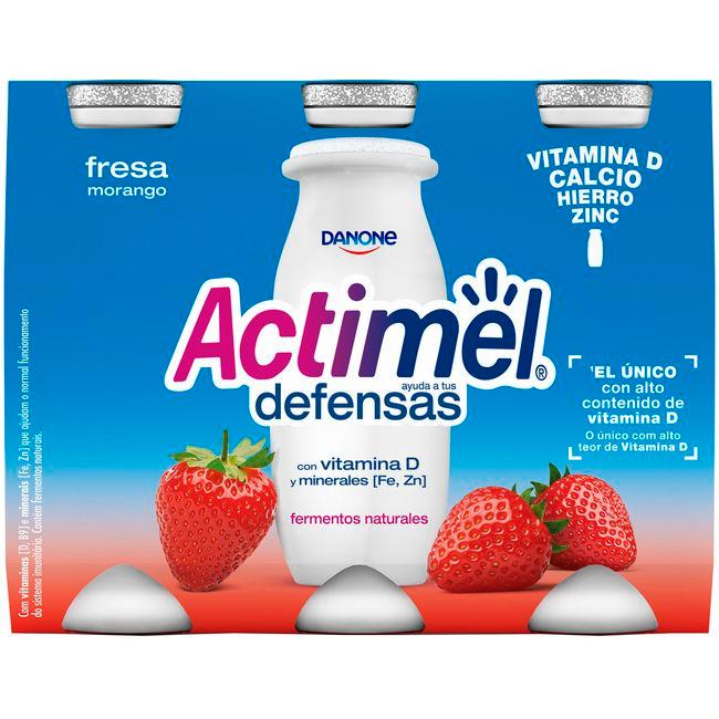 Eroski Yogur Para Beber Sabor Fresa ACTIMEL Pack 6x100 Ml