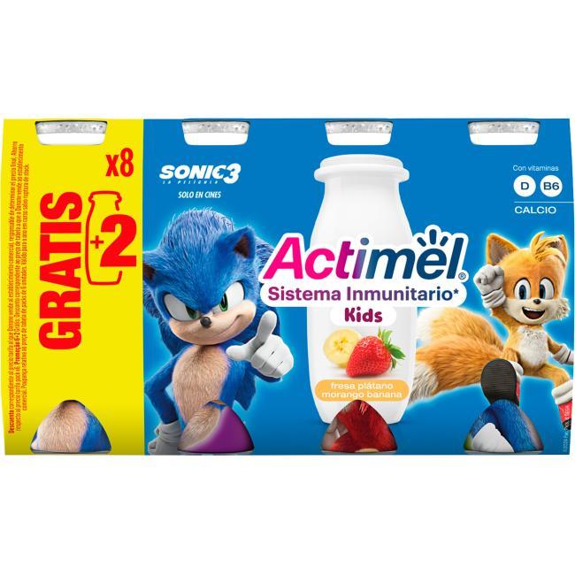 Eroski Yogur Para Beber Sabor Fresa-plátano ACTIMEL Pack 6x100 Ml