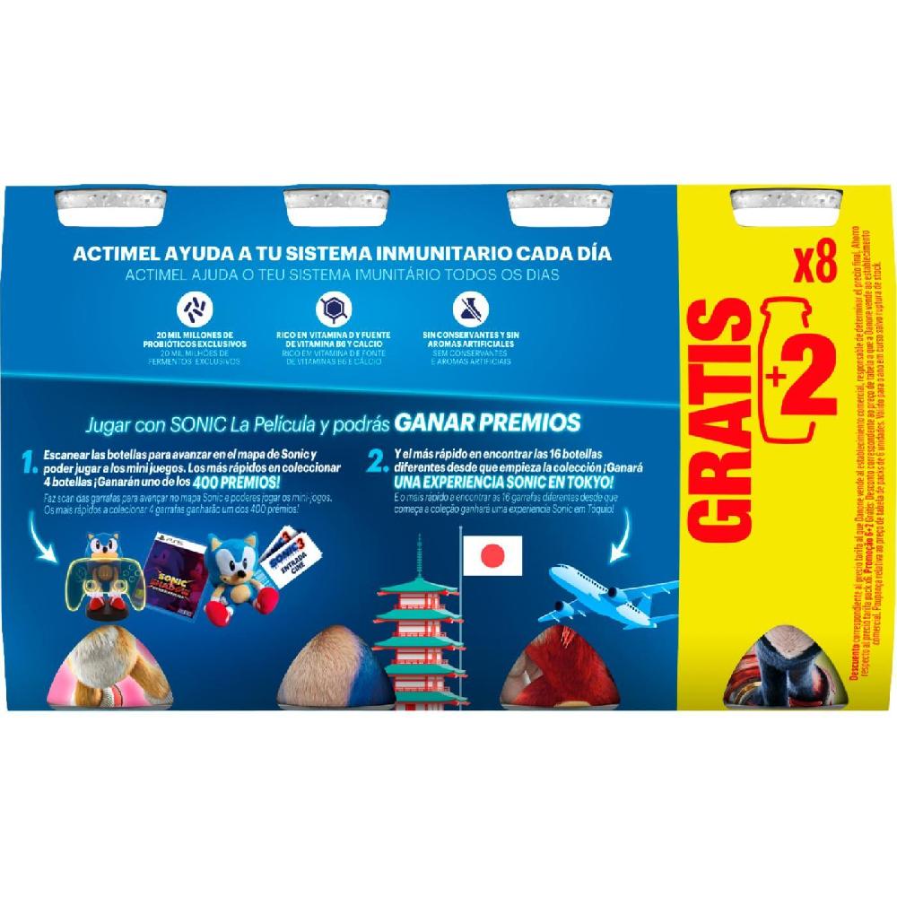 Eroski Yogur Para Beber Sabor Fresa-plátano ACTIMEL Pack 6x100 Ml