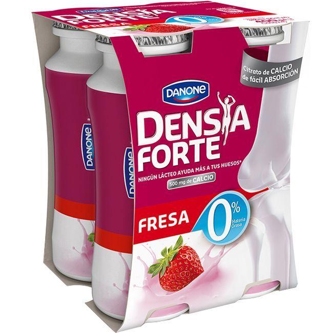 Eroski Yogur sabor fresa 0% DENSIA Forte pack 4x100 g
