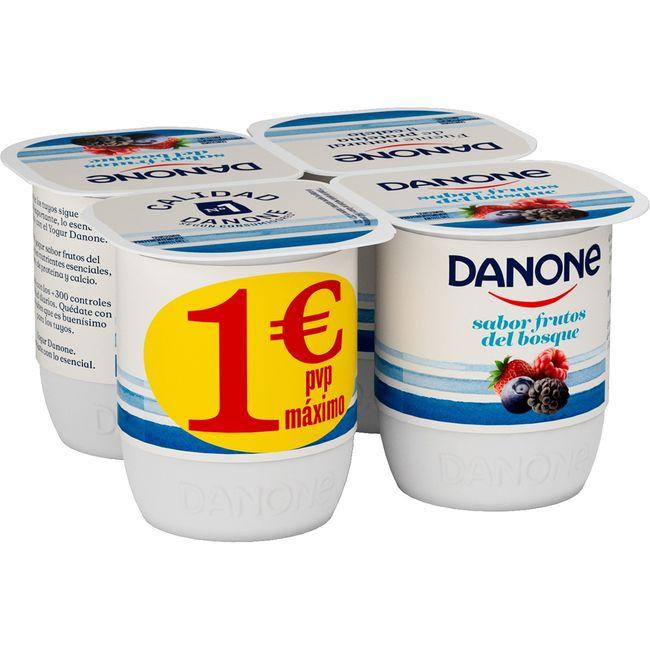 Eroski Yogur sabor frutos bosque DANONE pack 4x120 g