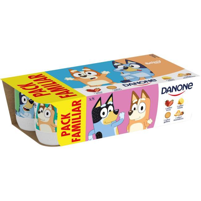Eroski Yogur sabor sabor fresa-limón-galleta DANONE pack 8x120 g