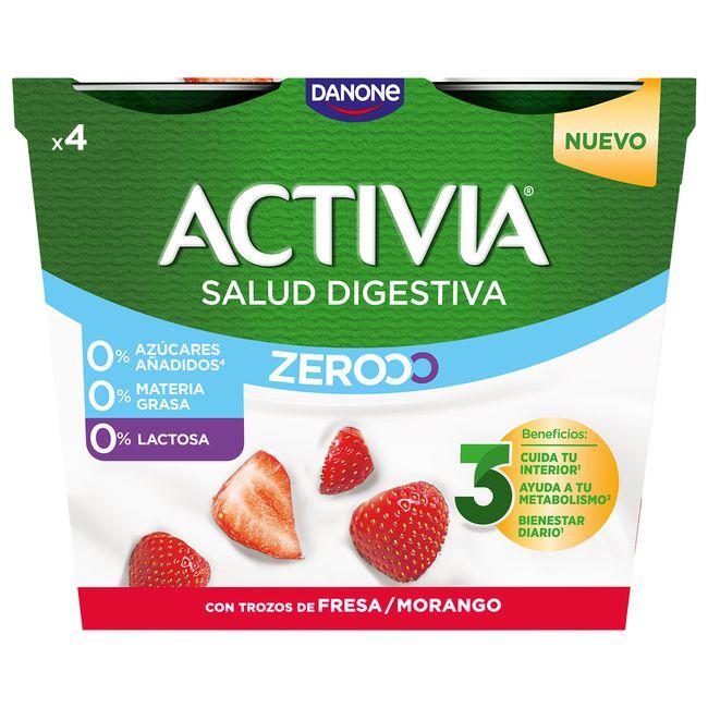 Eroski Yogur Triple Zero De Fresa ACTIVIA Pack 4x120 G