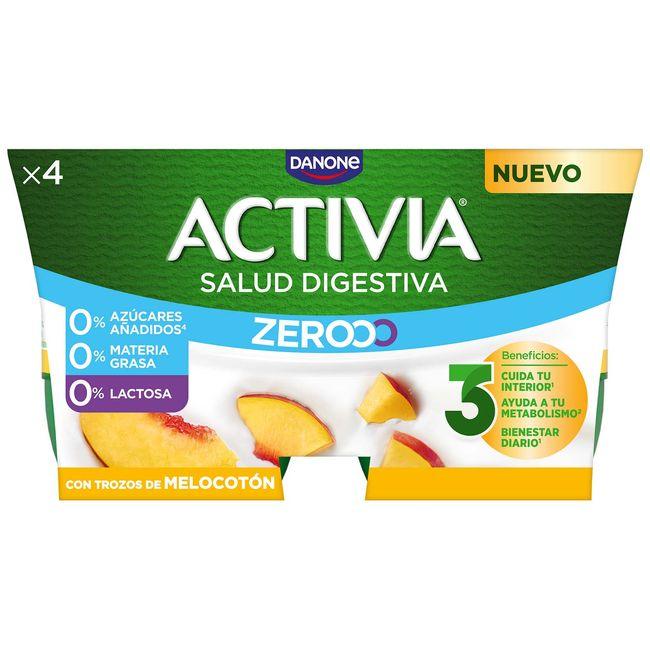 Eroski Yogur Triple Zero Melocotón ACTIVIA Pack 4x120 G