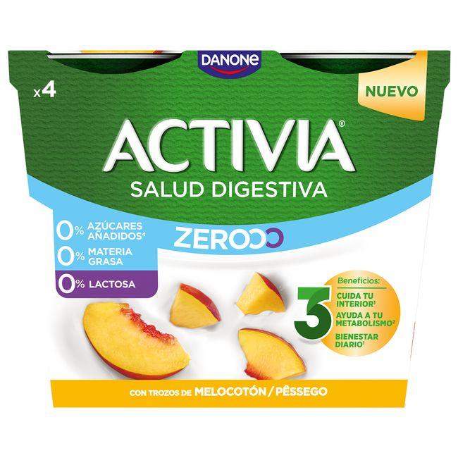 Eroski Yogur Triple Zero Melocotón ACTIVIA Pack 4x120 G