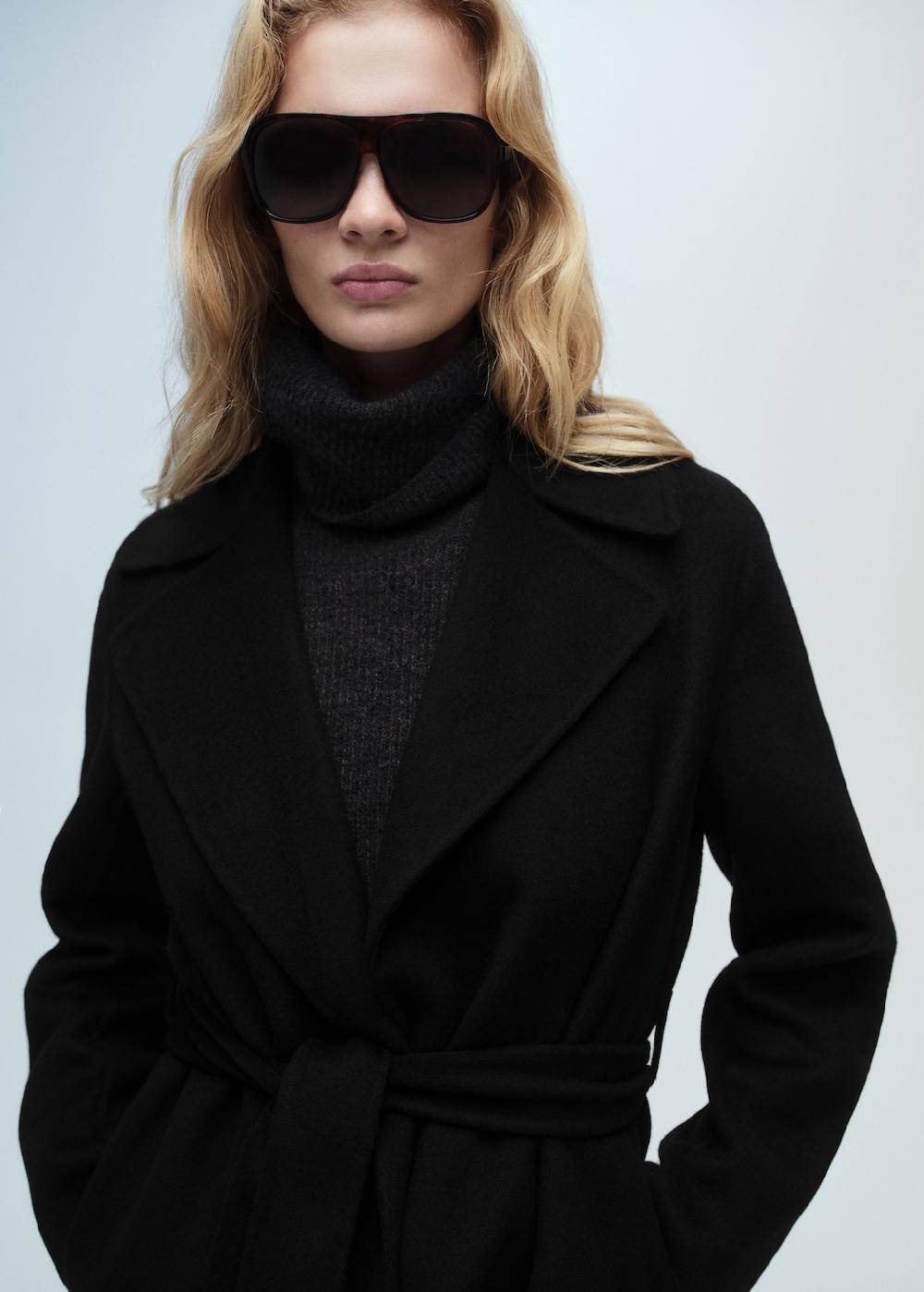 Mango Abrigo handmade cinturón