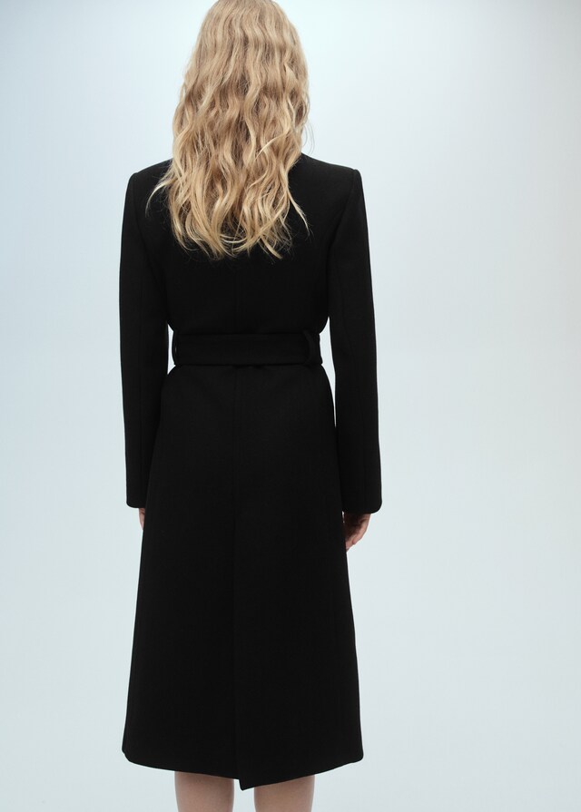 Mango Abrigo Lana Cinturón