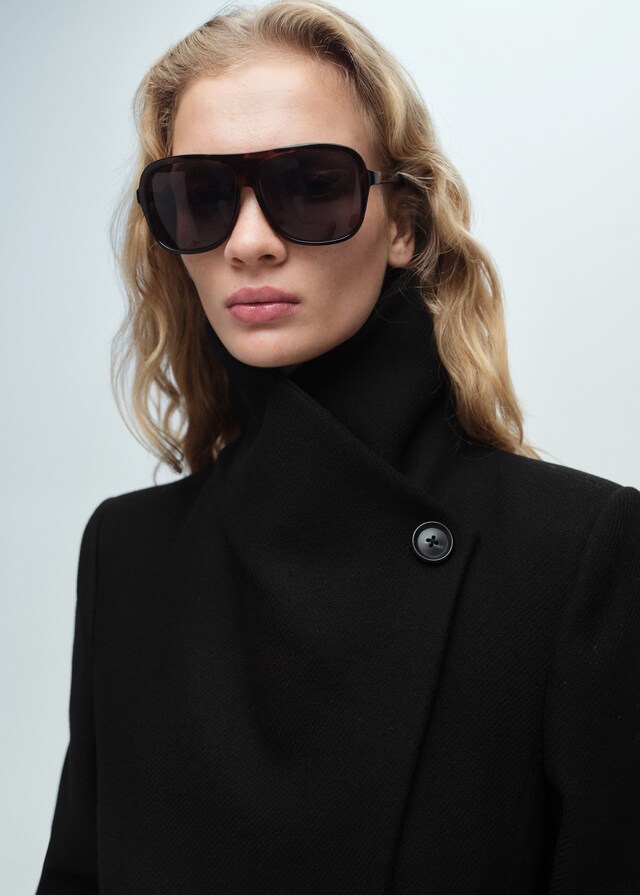 Mango Abrigo Lana Cinturón