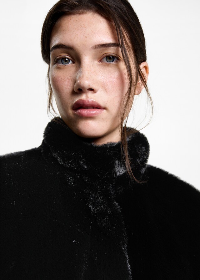 Mango Abrigo Pelo Cremallera