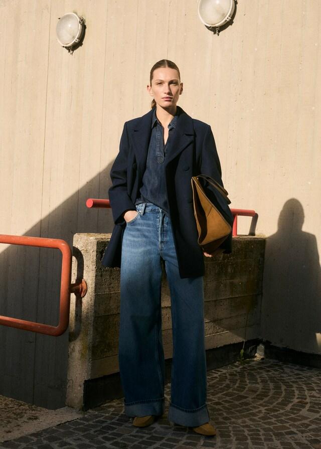 Mango Abrigo Solapas Doble Botonadura