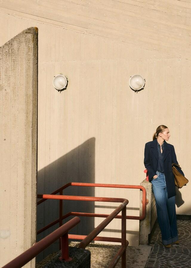 Mango Abrigo Solapas Doble Botonadura