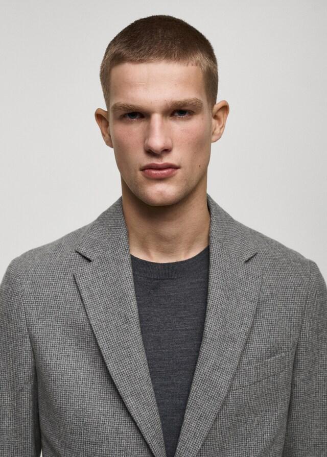 Mango Americana Lana Slim Fit Micro Pata De Gallo