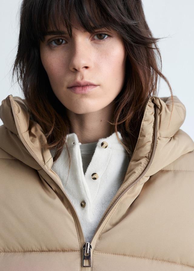 Mango Anorak Midi Acolchado Capucha