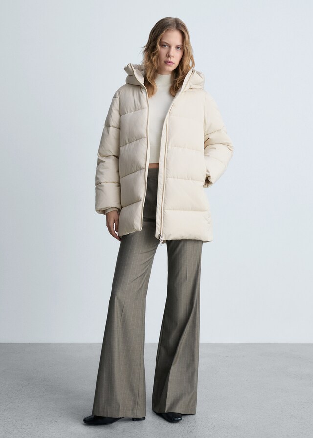 Mango Anorak Midi Acolchado Capucha
