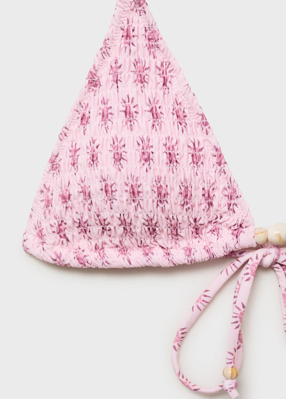 Mango Bikini estampado pompones